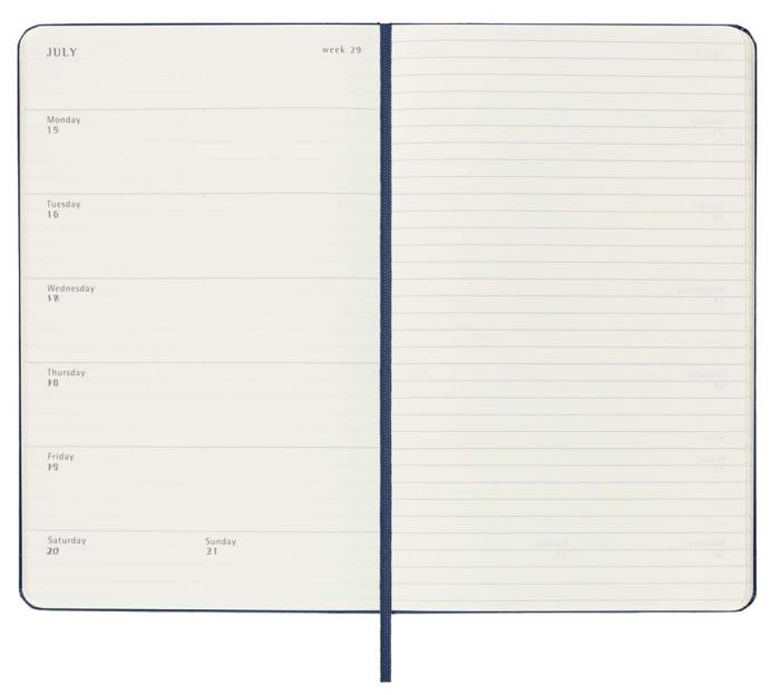 Moleskine Veckokalender L Saphire Blue Hard 2023-2024