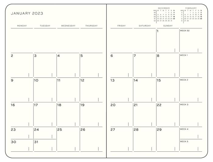 Leuchtturm1917 Leuchtturm1917 B6 Soft Månad/Uppslag 16m Lilac 2023 - Kalenderkungen.se