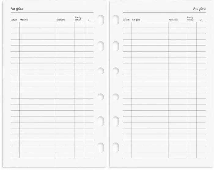 Compact Systemkalender svart skinn 2027