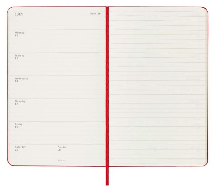 Moleskine Veckokalender L Red Hard 2023-2024