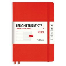 Leuchtturm1917 A5 vecka/notes Fox Red 2024 