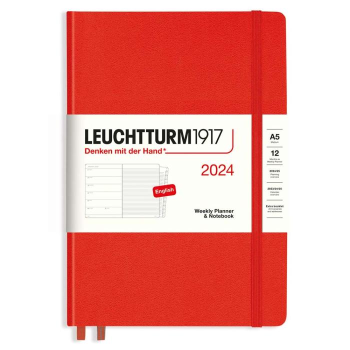 Leuchtturm1917 A5 vecka/notes Fox Red 2024 