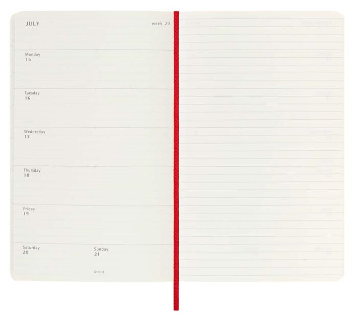Moleskine Veckokalender L Soft röd 23/24