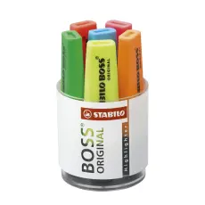Överstrykningspenna Stabilo Boss i mugg 6/fp