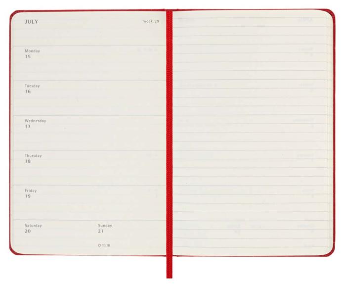 Moleskine Veckokalender Pkt Hard 23/24 Röd