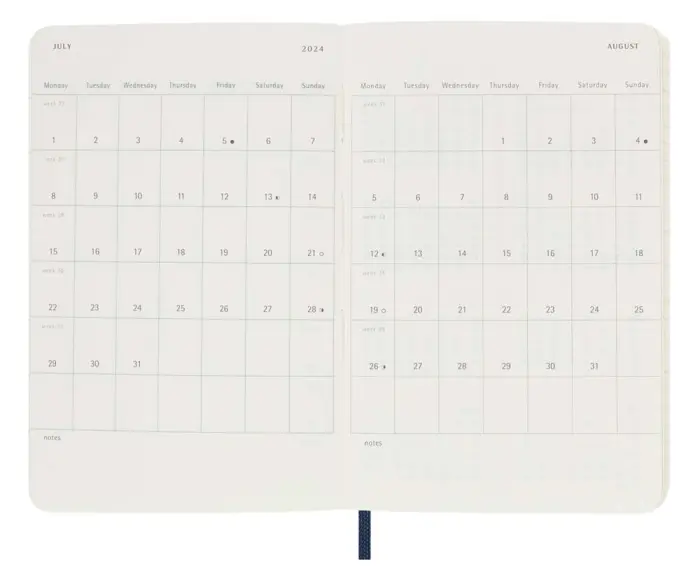 Moleskine Veckokalender Pkt Soft 23/24 Saphire Blue