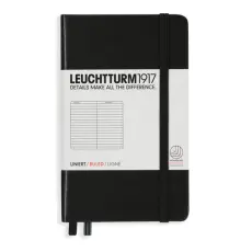 Leuchtturm A6 hard 185s Black linjerad
