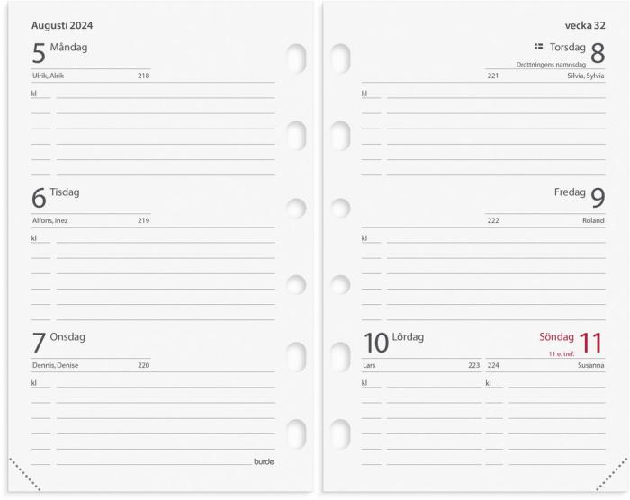 Compact Systemkalender svart skinn 2024