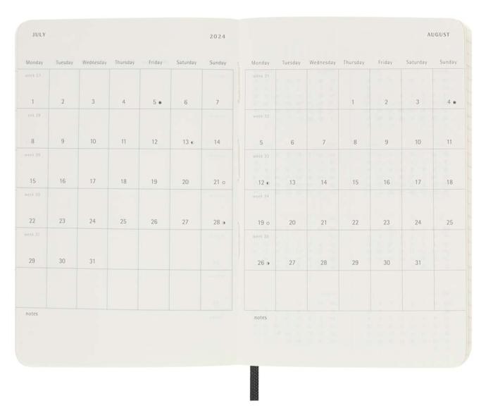 Moleskine Veckokalender Pocket soft 23/24 Svart
