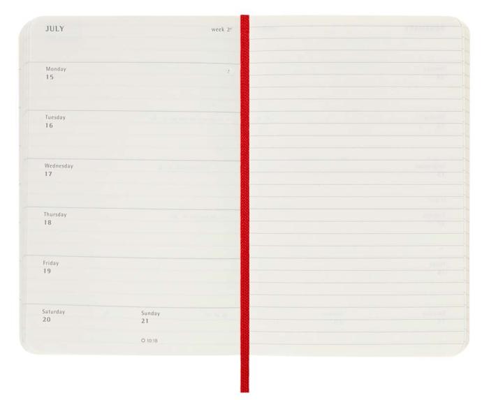 Moleskine Veckokalender Pocket soft 23/24 Röd