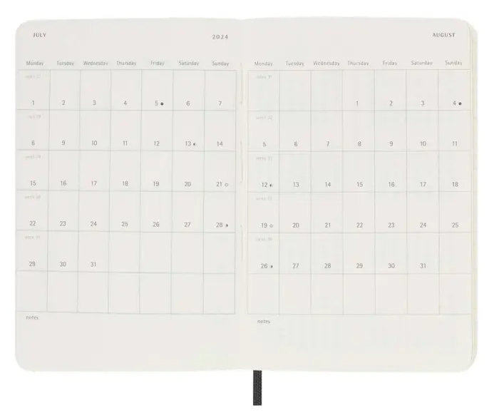 Moleskine Veckokalender Pocket soft 23/24 Svart