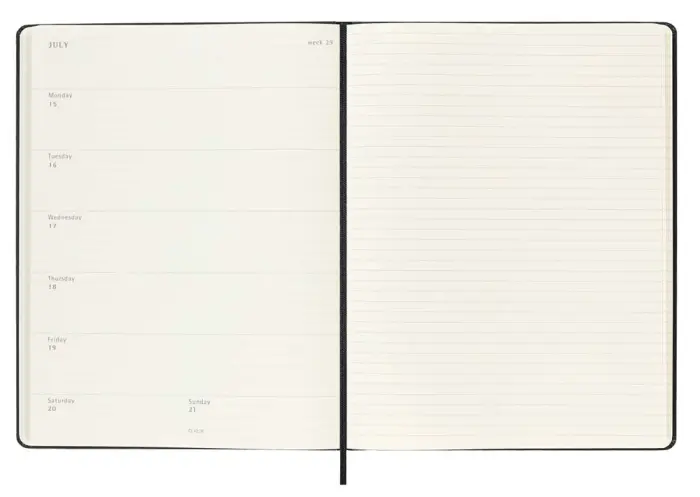 Moleskine Veckokalender XL Svart hard 23/24