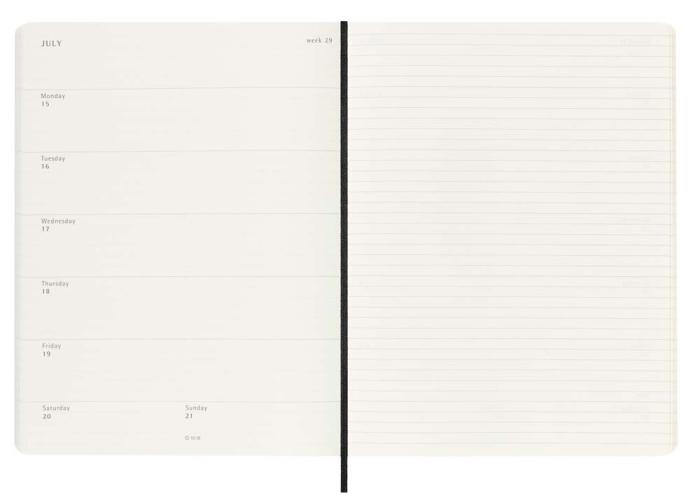 Moleskine Veckokalender XL Svart Mjuk 23/24