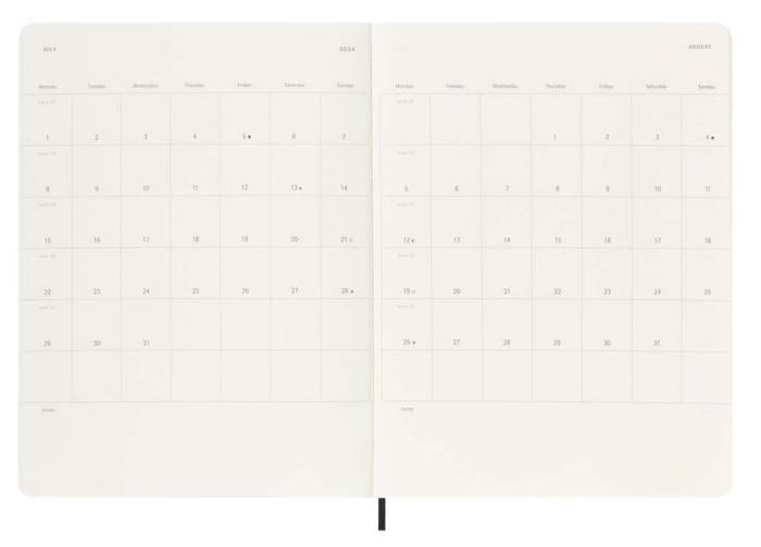 Moleskine Veckokalender XL Svart Mjuk 23/24