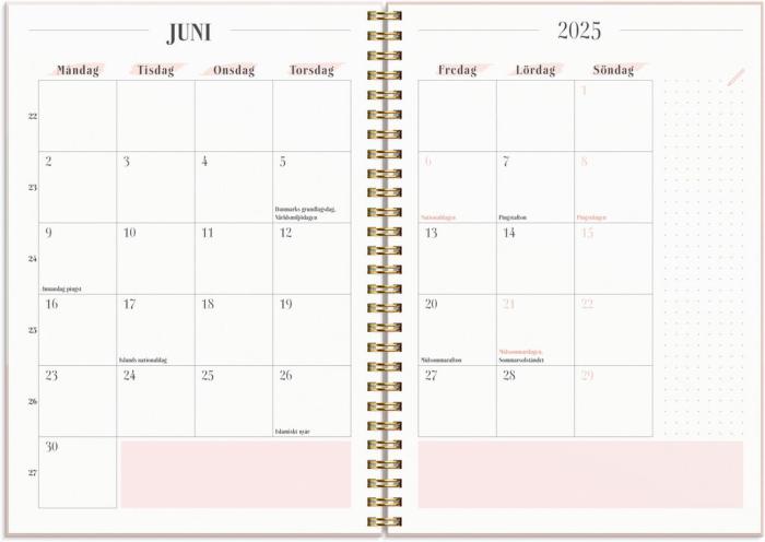 Life Planner Pink Horisontell 2024-2025