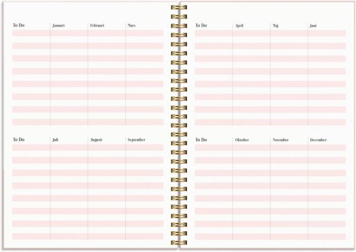 Life Planner Pink Horisontell 2024-2025