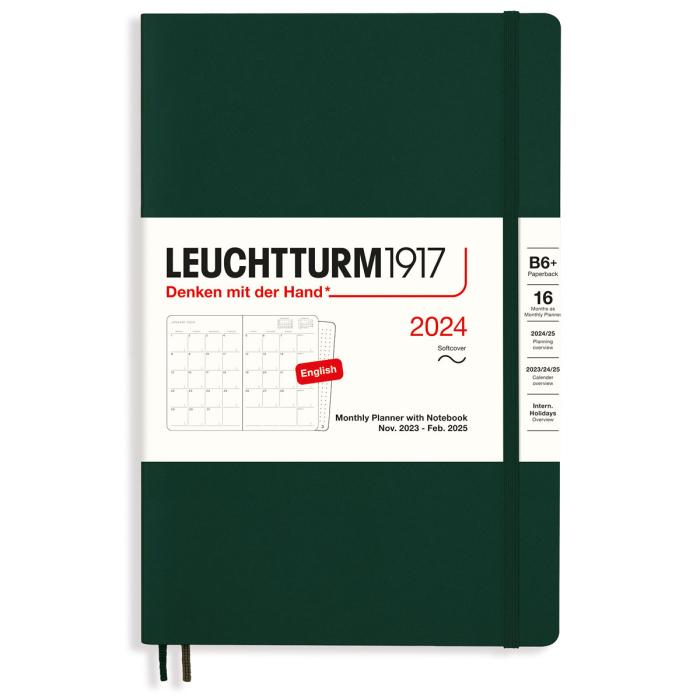 Leuchtturm1917 B6 Soft Månad/Uppslag 16m Forest Green 2024