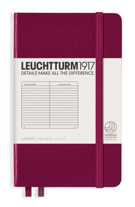 Leuchtturm A6 hard 185s Port Red linjerad 