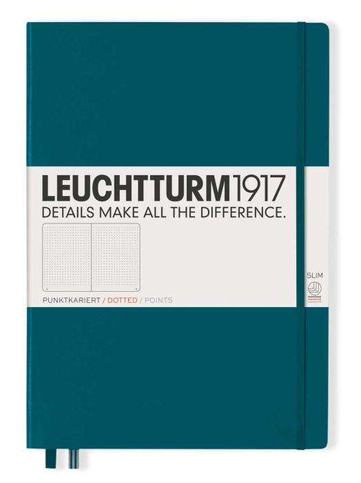 Leuchtturm Notebook A4 Slim Hard 121s Pacific Green dotted
