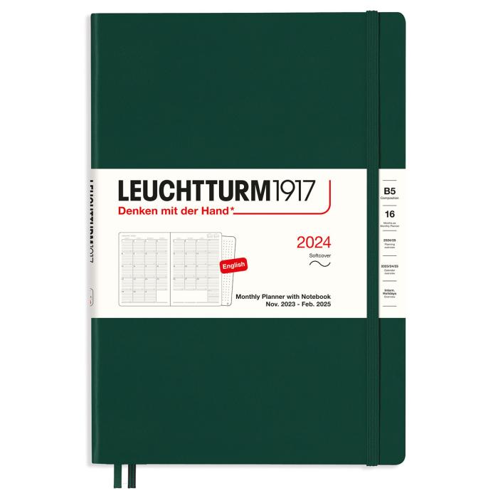 Leuchtturm1917 B5 Soft Månad/Uppslag 16m Forest Green 2024