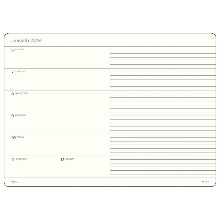 Leuchtturm1917 A5 vecka/notes Lemon 2025