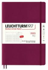 Leuchtturm1917 Leuchtturm1917 B5 Soft Månad/Uppslag 16m Port Red 2023 - Kalenderkungen.se