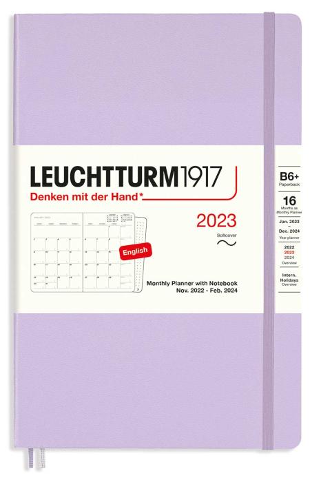 Leuchtturm1917 Leuchtturm1917 B6 Soft Månad/Uppslag 16m Lilac 2023 - Kalenderkungen.se