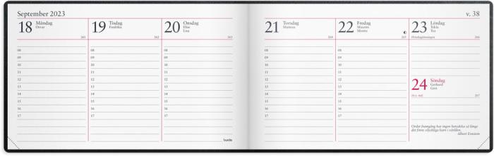Veckokalender svart skinn 2023