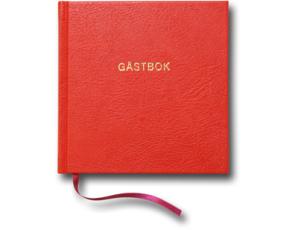 Paperstyle Gästbok 145 x 145 - Röd leather look - Kalenderkungen.se