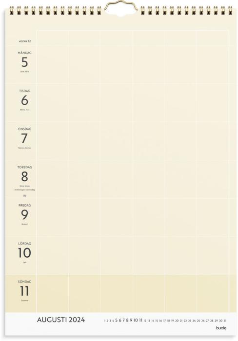Väggkalender Life organizer veckokalender 2024