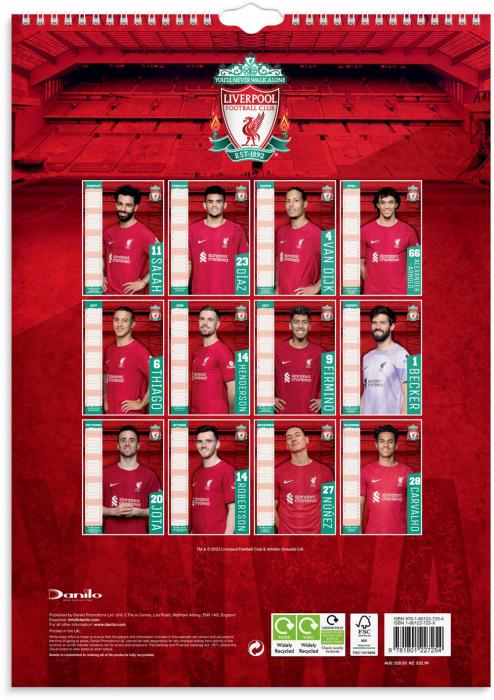 Väggkalender Liverpool 2023