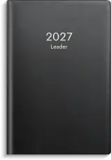 Fickkalender Leader svart plast 2027