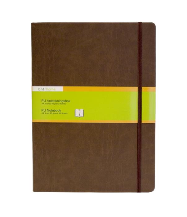 B.N.T PU Notebook A4 linjerad Brun - Kalenderkungen.se