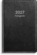 Fickagenda svart konstl&auml;der 2027