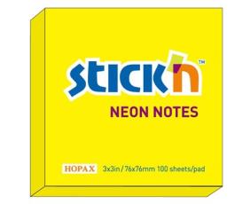 Notesblock 76x76 Gul neon