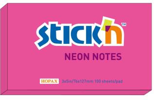 Notisblock 76x127 Rosa neon