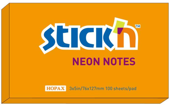 Notisblock 76x127 Orange neon