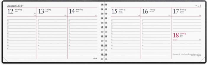 Veckokalender svart konstläder 2024