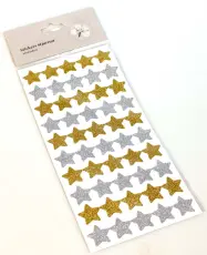 Stickers Stjärna 50st Guld/Silver