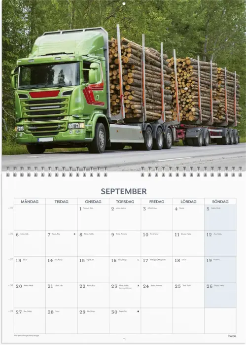 Burde Publishing AB Väggkalender Stora Maskiner 2027 - Kalenderkungen.se