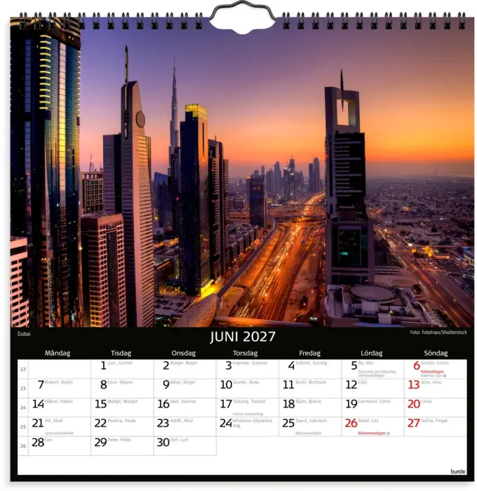 Väggkalender skylines 2027