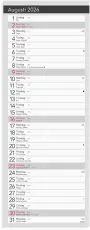 Liten bordskalender elegant 2026