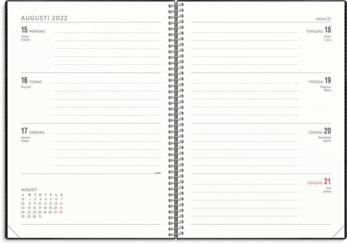 Kalender 22/23 Senator A5 Twist svart