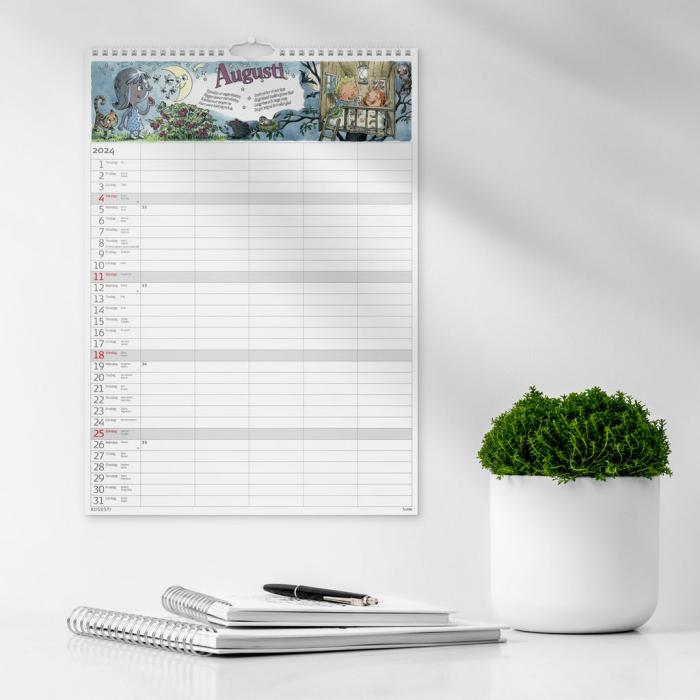 Familjekalender med stickers 2024-2025