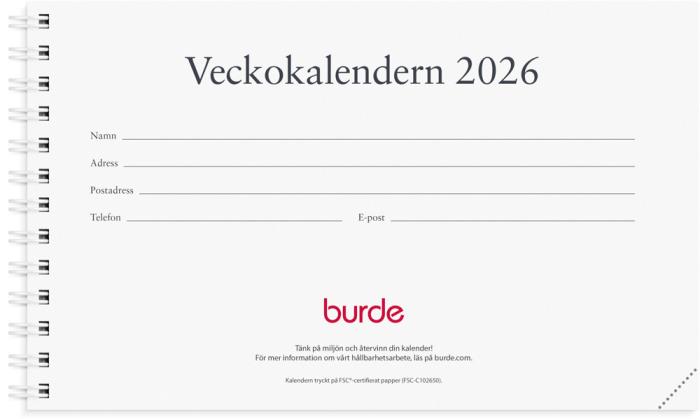 Veckokalendern refill 2026