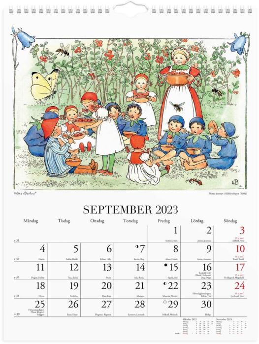 Väggkalender Elsa Beskow 2023