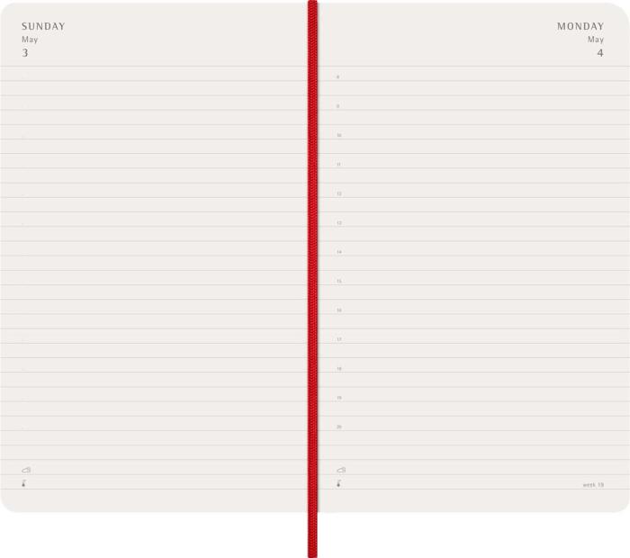 Kalender Moleskine Daily röd Soft Large 2026