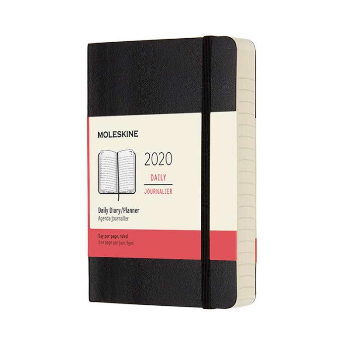 Moleskine Moleskine Daily Black Soft pocket 2020 - Kalenderkungen.se