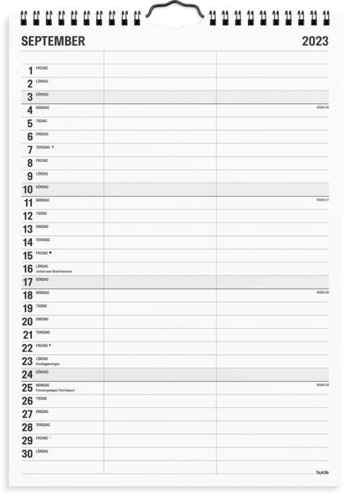 Familjekalender Black and White 2023