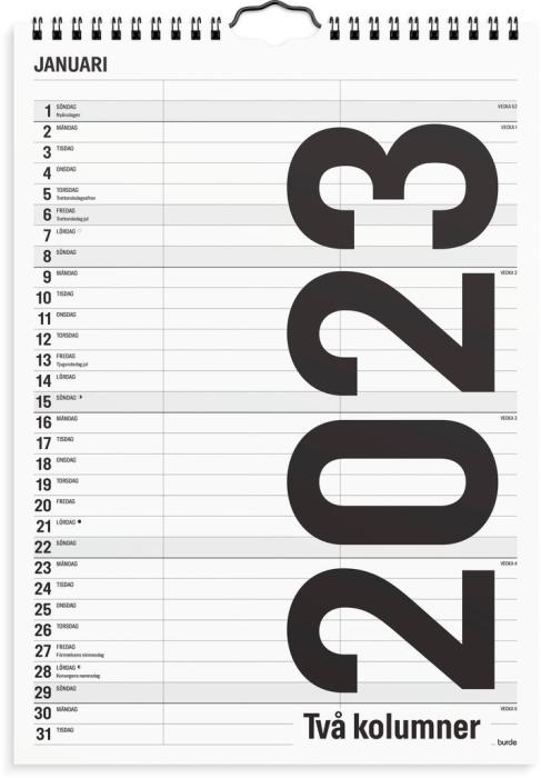 Familjekalender Black and White 2023